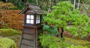 wood lantern japanese garden designs for small spaces