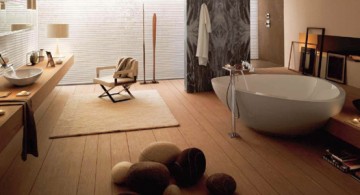 wooden bathroom designs for wide space