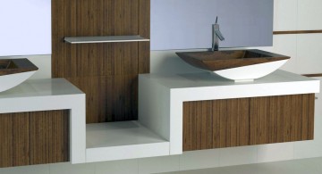 wooden bathroom designs in simple white