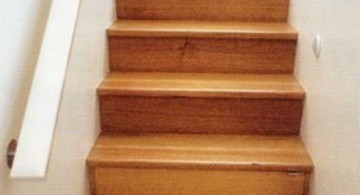 wooden stairs with storage box