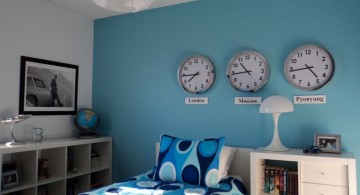 world themed boys blue room