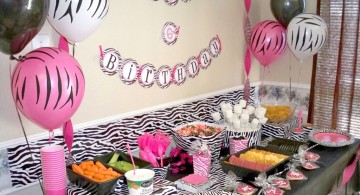 zebra print pink and black wall decor