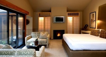 zen bedroom ideas with fireplace