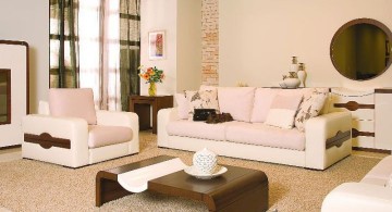 zen living room ideas in white and brown and unique coffee table