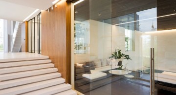 Agalarov Estate glass partition to living room