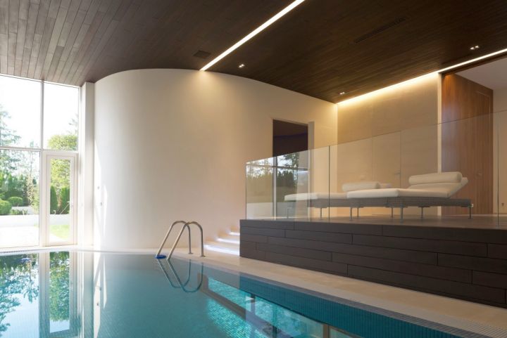 Agalarov Estate indoor pool and patio