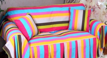 Chic and high end slipcover desigs featuring rainbow color scheme