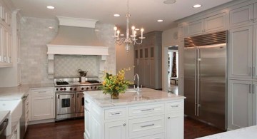 Colonial Kitchen Remodel Stove and kitchen island