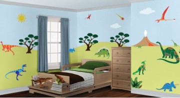 Colorful dinosaur wallpaper mural designs for child room