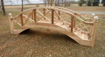 DIY garden bridge with detail works on railings