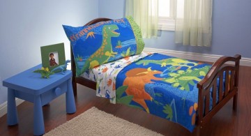 Dinosaur themed bedroom in blue tone