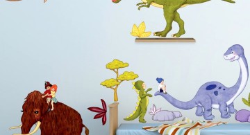 Dinosaur themed bedroom with mammoth