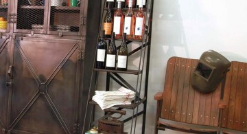 Display ladder as wine rack