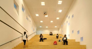 Garden School Beijing tiered hallway