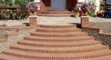 Garden stairs from bricks