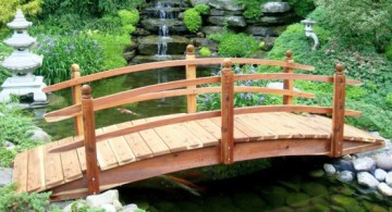 Gorgeous Japanese garden bridge construction plan with simple railing