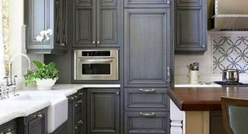 Grey Kitchen Ideas rustic cabinet
