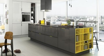 Grey Kitchen Ideas with yellow accent