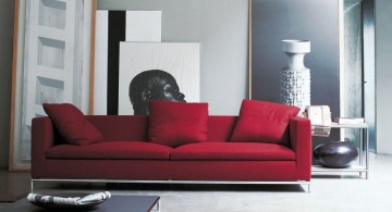 Italian Sofa Brands flame red