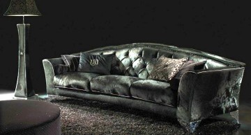 Luxury black velvet Italian Sofa Brands