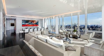 Manhattan Penthouse living and dining area