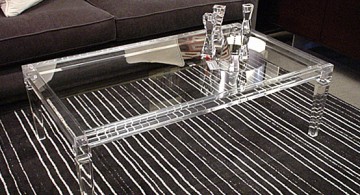 Milano Fine Leg Square Lucite Coffee Table