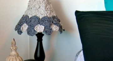 Rosette lamp shade in shades of blue