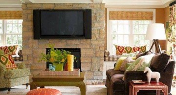 Tuscan living room decor with low ceiling