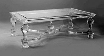 acrylic cocktail table with classy legs