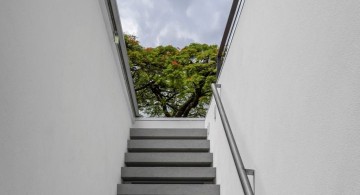 b and b house rooftop staircase