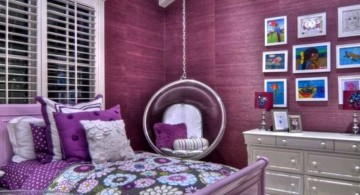 bedroom swings in glamour purple room