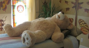 bedroom swings with a bear