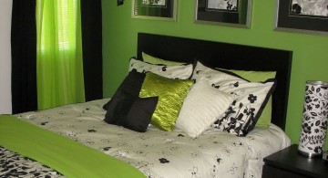 black and lime green bedroom