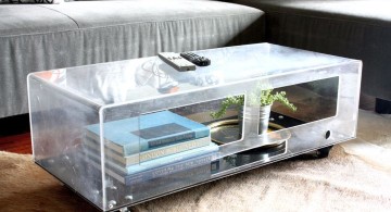 box style square lucite coffee table