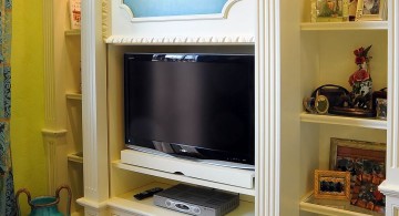 built in TV on cabinets