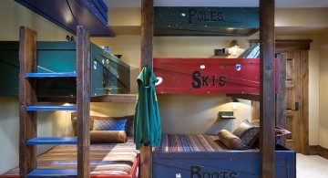 bunk bedroom ideas in red and blue