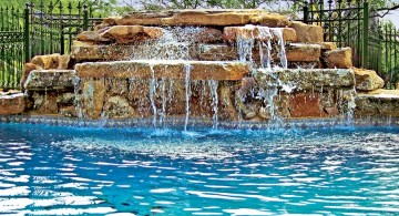 cascading pools with waterfalls