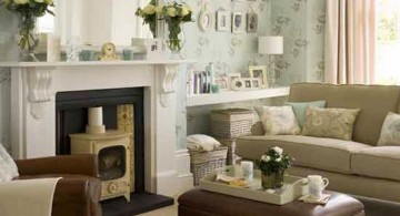 classy small sitting room ideas with white fireplace