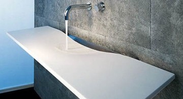 contemporary flat floating sinks