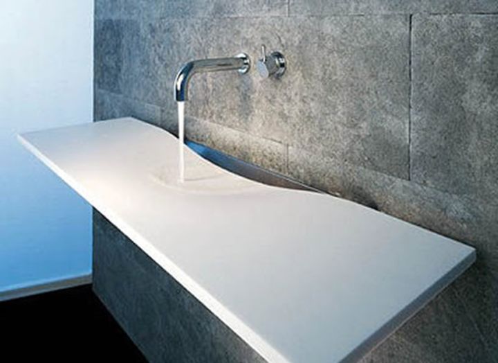 contemporary flat floating sinks