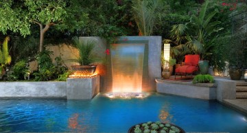 contemporary light for pools with waterfalls