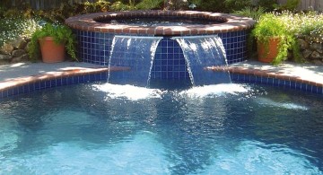 contemporary pools with waterfalls