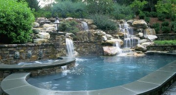 different height pool waterfall ideas