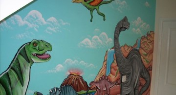 dinosaur wallpaper mural for loft rooms