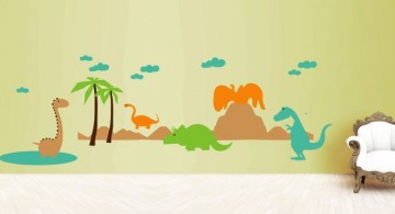 easy DIY dinosaur wallpaper mural