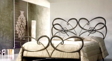 elegant beds with heart pattern