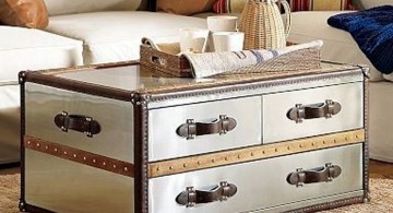 elegant in white trunk coffee table