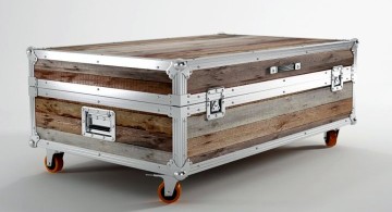 elegant trunk coffee table with wheels