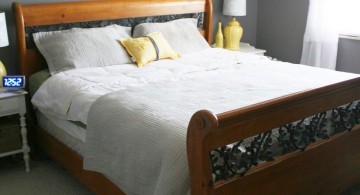 elegant yellow gray bedroom