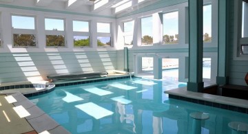 enclosed swimming pool with skylights